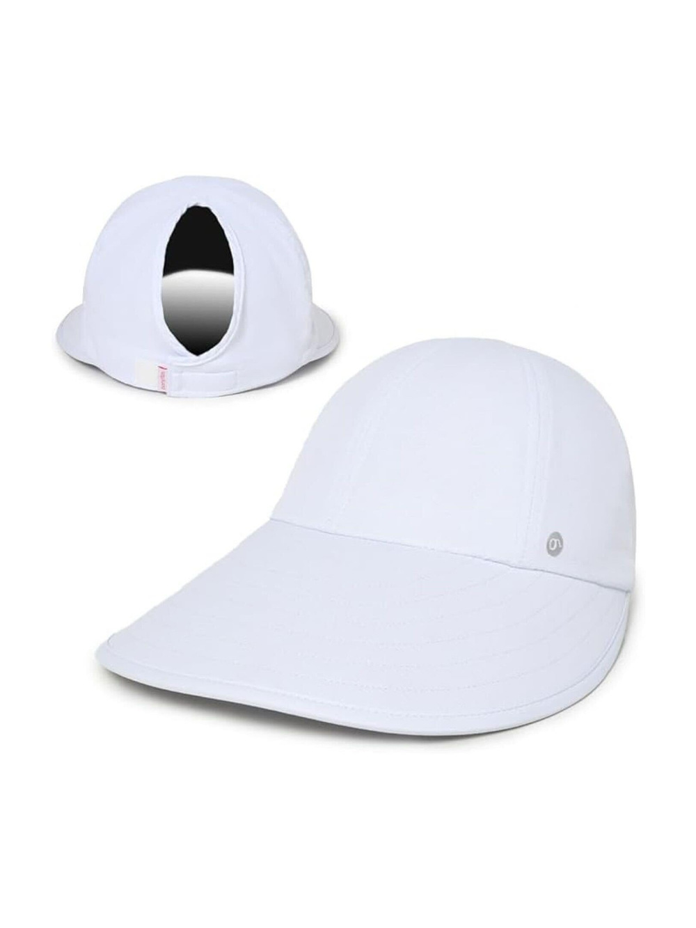 Womens Sunblocker UPF 50 Wide Brim Ponytail Sun Hat | White | Size OS
